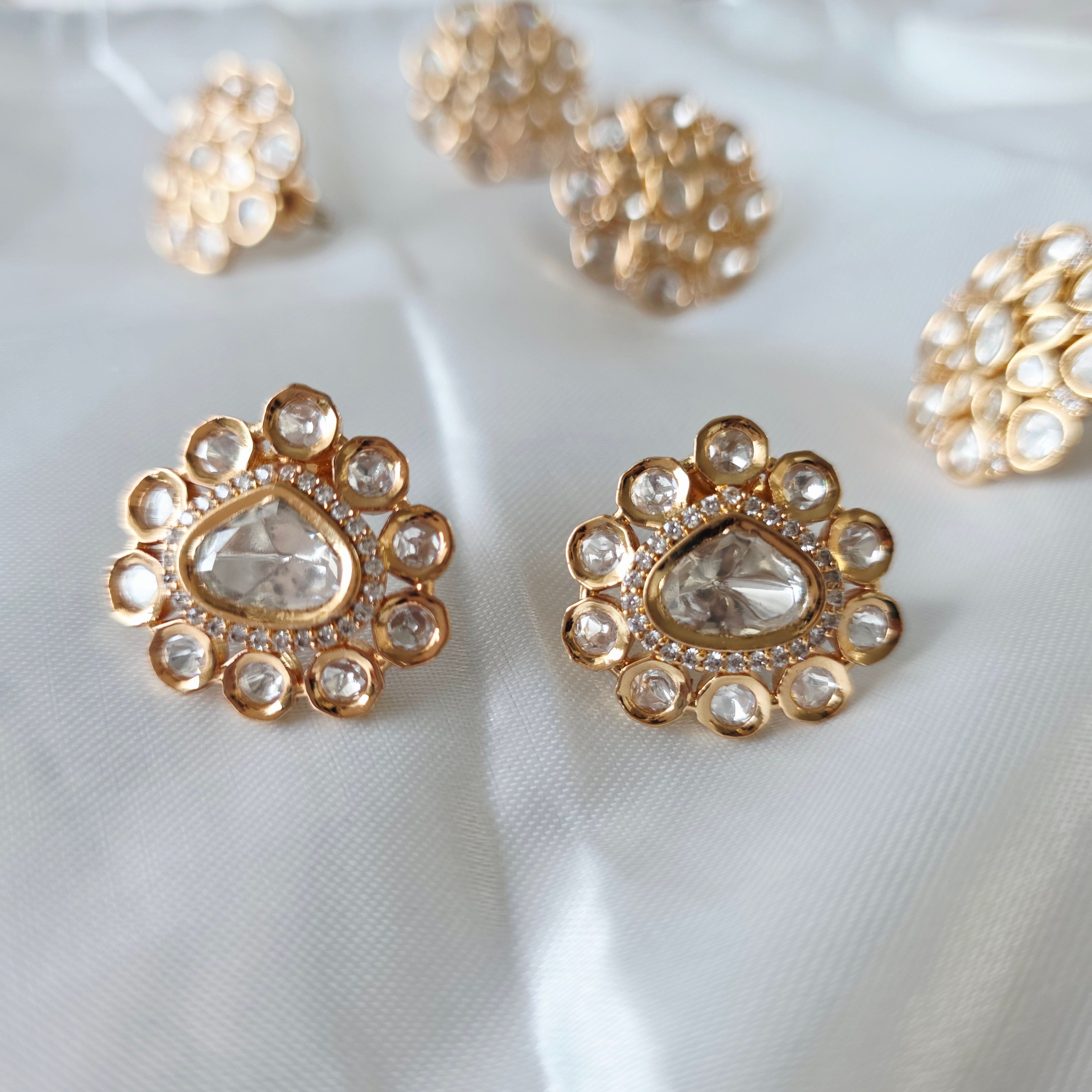 Drop Kundan Studs
