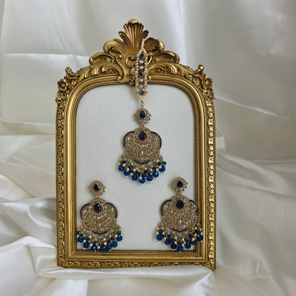 Crystal Earrings with tikka