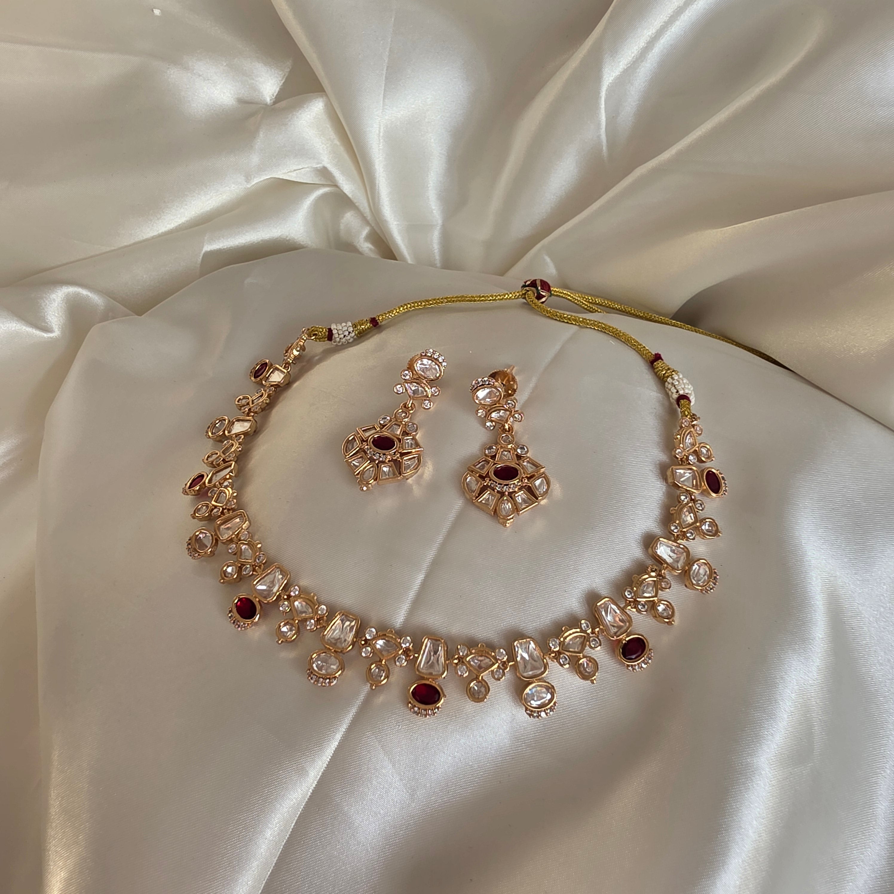 Real Kundan Gold plated set with tikka