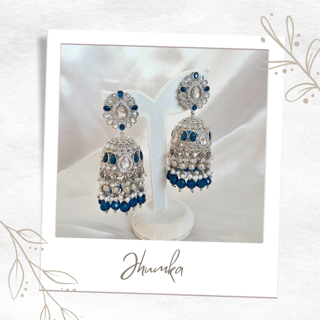 Jhumka Earrings Silver EAR-SLR
