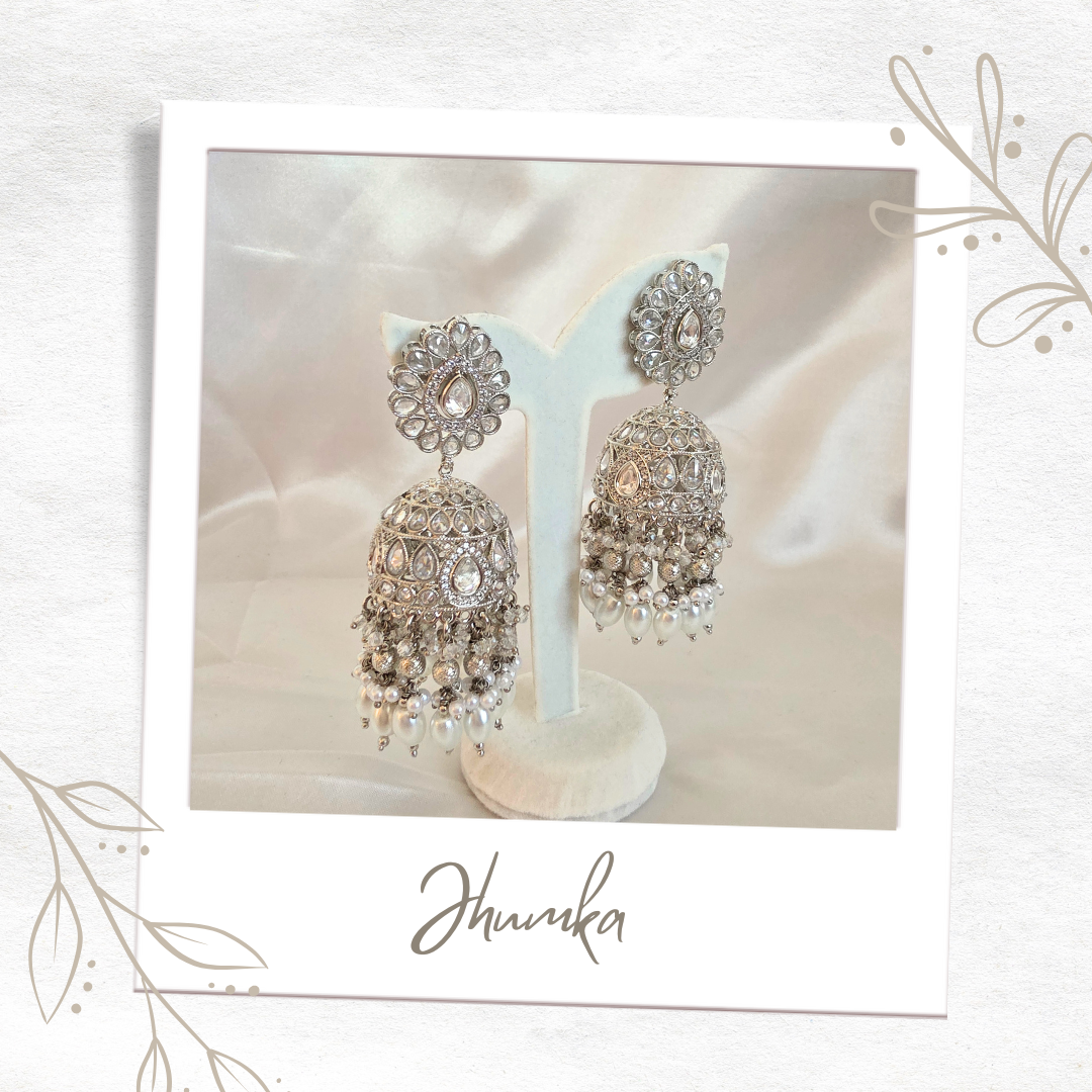 Jhumka Earrings Silver EAR-SLR